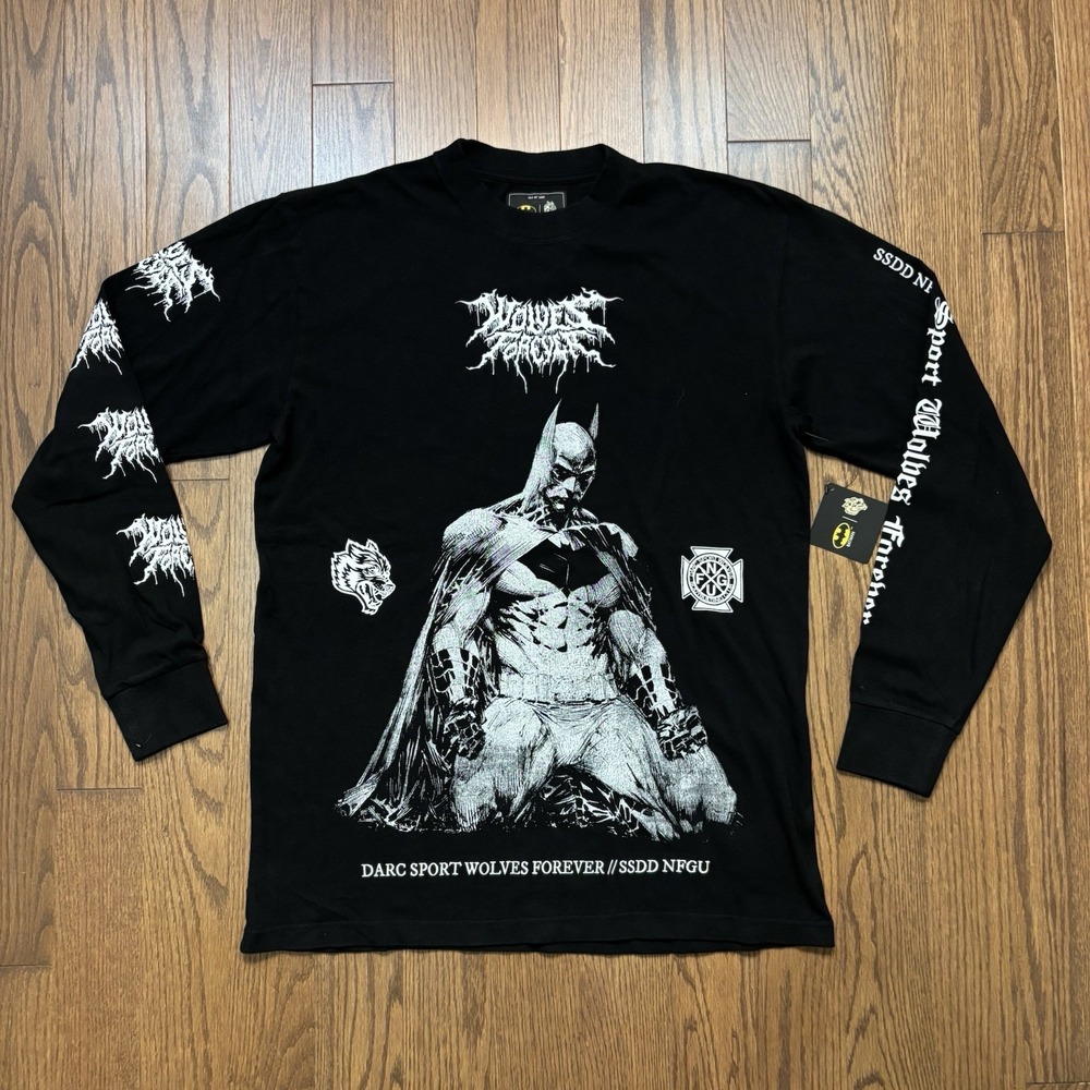 Darc Sport Wolves Batman T Shirt BRAND NEW Tee Black Faded Marvel Hero Large